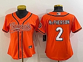 Women's Cincinnati Bengals #2 Evan McPherson Orange With Patch Cool Base Stitched Baseball Jersey,baseball caps,new era cap wholesale,wholesale hats